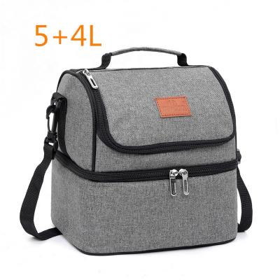 China Chinese Wholesale Manufacturers Baby School Lunch Double Compartment Insulated Cooler Bag for sale