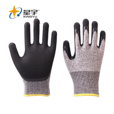 China General Purpose Gloves For Work Mechanic Construction Fishing Gloves Cut Resistant Nitrile Gloves Black for sale