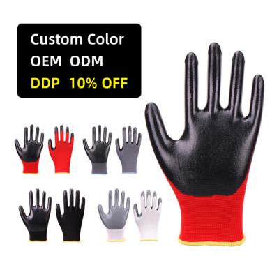 China Red Knitted Electric Safety Gloves General Purpose Nitrile Work Gloves Safety Project Gloves for sale