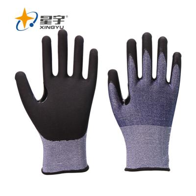 China General Purpose Cut Resistant Nitrile Glove Nitrile Level 5 Anti Foam Gloves Industrial Cut Gloves for sale