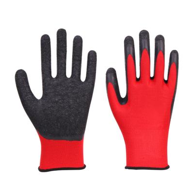 China Red Black Latex Gloves General Purpose 13G Polyester Working Gloves Latex Gardening Household Safety Gloves for sale