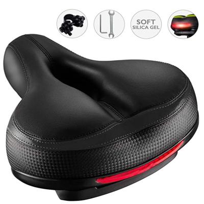 China Breathable Thicken Cycling Bicycle Saddle Cushion Soft Breathable Silica Gel Cushion Silicone Road Bike Seat with Reflective Stickers for sale