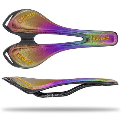 China Lightweight T-800 3K Bicycle cushion mountain bike road bike seat hollow ultra-light full carbon fiber bicycle saddle for sale