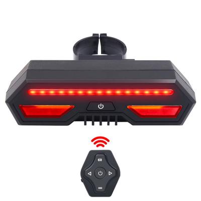 China Wireless Control Turn Signal Rear Light Smart remote control rainproof super bright turn signal warning rear light rechargeable led bicycle light with CE ROSH FCC PSE for sale