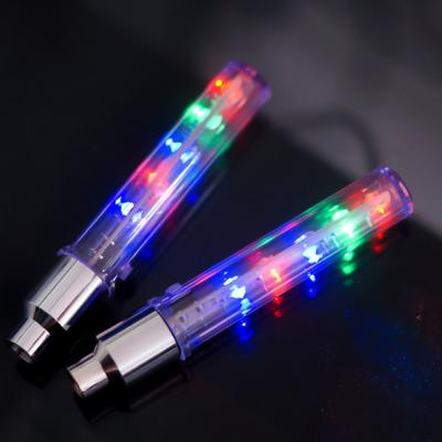 China Aluminum Alloy+PC Bicycle Windy Flame Wheels 5 LED Colorful Bicycle Light Double-sided Display Valve Light for sale