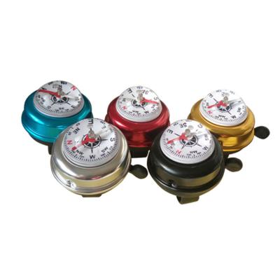 China Loud Sound Colorful Bell Sounds Loud Aluminum Alloy Compass Mountain Bicycle Bell With Compass for sale