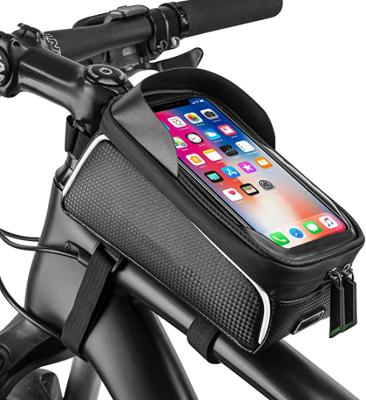 China Waterproof Recycling Top Pocket Front Frame Bicycle Bag Mount Handlebar Bag Bicycle Phone Mount Tube Accessories for sale