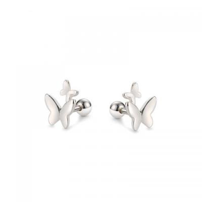 China For Woman 2022 Hot Jewelry 925 Sterling Silver Butterfly Stud Earrings Silver Color For Woman for sale