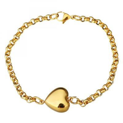 China For Women Heart Bracelet Jewelry Stainless Steel High Quality Gold Plated Women's Bracelet 571667 for sale