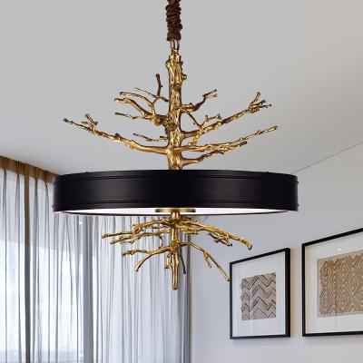 China Modern high quality creative hotel lamp traditional copper branches art led living room large modern chandeliers and pendant lights for sale