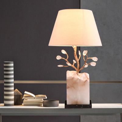 China Creative High Quality Modern Copper Home Bedside Lamp Office Decor Living Room Branches Luxury Marble Led Table Lamps for sale