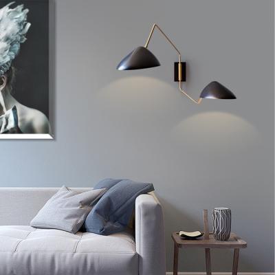 China Modern Industrial Nordic Indoor Creative Retro Bedroom Living Room Lamp Indoor Led Rocker Wind Wall Light for sale