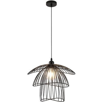 China Industrial Nordic Creative Straw Hat Lamp Iron Balcony Porch Corridor Living Room Restaurant Style Industrial Chandelier for sale