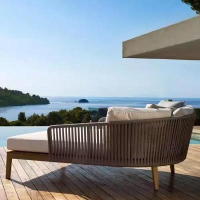 China Durable Modern Outdoor Luxury Teak Wood Project Pool Hotel Furniture Single Sun Sofa for sale