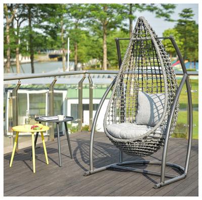 China Waterproof Modern Aluminum Rope Frame Hanging Swing Egg Chair With Stand for sale