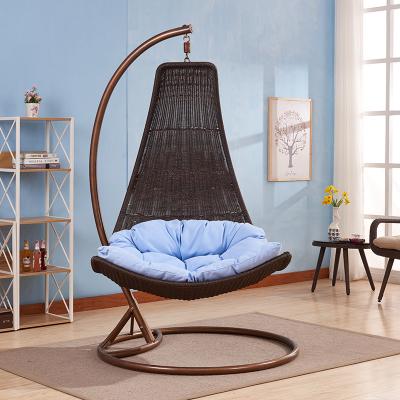 China Low Price Waterproof Handmade Swing Moon Egg Rattan Adult Patio Swing for sale