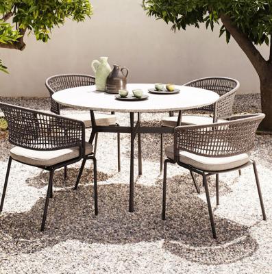 China Waterproof Rattan Garden Furniture Outdoor Dining Table And Chair Set for sale