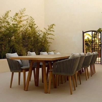 China Good Quality Waterproof Outdoor Furniture Teak Patio Garden Furniture Wooden Table And Chair For Dining for sale