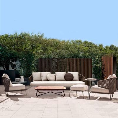 China Latest Time Outdoor Furniture Design Rattan Stacked Garden Furniture Outdoor Patio Rattan Fabric Waterproof Sofa for sale