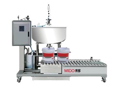 China Hopper type beverage 10-20L semi-automatic filling machine with automatic sealing machine for sale