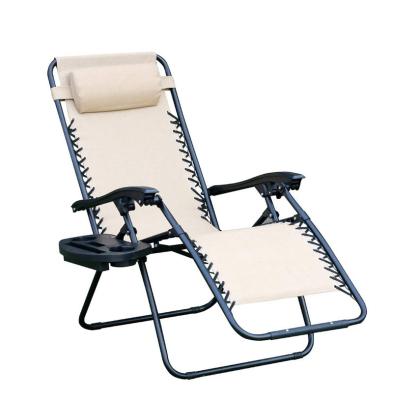 China Traditional Outdoor Adjustable Weightless Chair Lounger With Cup Holder for sale