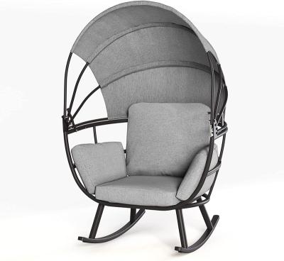 China Modern Aluminum Egg Chair Indoor Outdoor Single Sofa Chair With Folding Canopy for sale