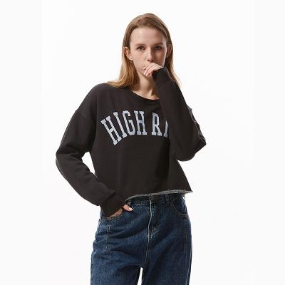 China Fashion Round Neck Crew Neck Pattern Breathable Customizable Fleece Printed Loose Suede Sweatshirt For Women for sale