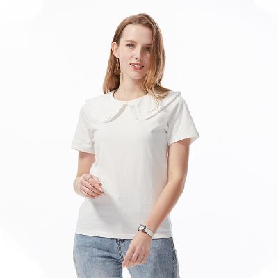 China Popular Breathable In The Wholesale Customized Butterfly Collar Comfortable Breathable T-shirt For Women for sale