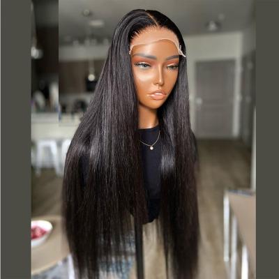 China Wholesale Vendor Yaki 13*6 HD Lace Front Wig Silky Straight Hair Headband Virgin Wave Virgin Cambodian Cuticle Aligned HD Lace Wig for sale