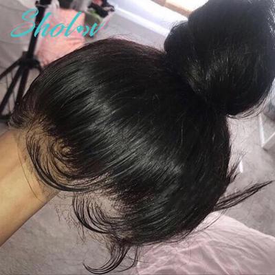 China Silky Straight Wave Brazilian Virgin Pre Plucked Raw Cuticle Straight Aligned Swiss Hairband 360 Lace Front Wig With Baby Hair Lace Front Wig for sale