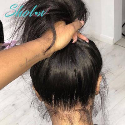 China Cheap Raw Indian Body Wave Hair Swiss Lace Wig Bleached Knots, 360 Lace Frontal Wig For Black Women, 360 Hair Lace Front Wig for sale