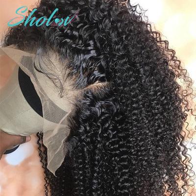 China Cheap Curly Malaysian Human Hair Lace Front Wig With Baby Hair Virgin Raw Unprocessed Unprocessed Cuticle Aligned 360 Kinky Curly Lace Frontal Wig for sale