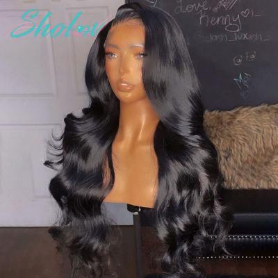 China Body Wave Sholov Water Wave Brazilian Raw Virgin Full HD Human Hair Lace Front Wig Transparent Lace Front Wig For Black Women for sale