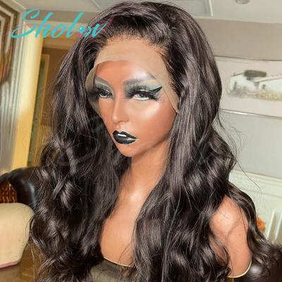 China Full Hd Body Wave Sholov Lace Front Human Hair Wig Raw Virgin Brazilian Hair Transparent Lace Frontal Wig For Black Women for sale