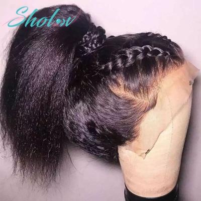 China Sholov 100 Curly Straight Virgin Malaysian Wave Hair Pre Plucked Full Lace Human Hair Wig Malaysian Virgin Curly Straight Wig Double Weft for sale