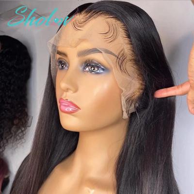 China Silky Straight Italian Yaki Straight Virgin Lace Front Human Hair Wig Top Quality 8A 9A 10A Cuticle Aligned Peruvian Hair Front Lace Wig for sale