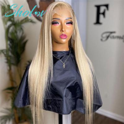 China Raw Wave HD Virgin Cuticle Silky Straight Full Lace Wigs Aligned Lace Front Human Hair Wigs For Women Blonde Hair Cheap Lace Wigs 613 for sale