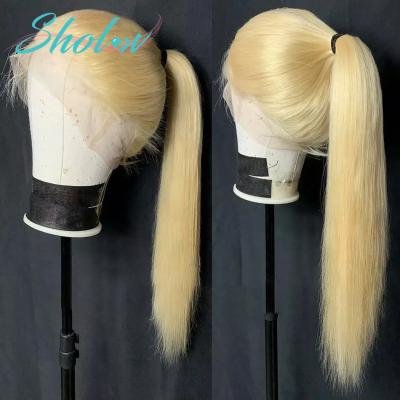 China Cheap Sholov Silky Straight Wave 613 Blonde Hd Transparent Full Lace Frontal Wig Brazilian Hair Human Hair For Lace Front Wig Raw Color Women for sale