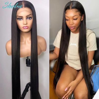 China Unprocessed 100% Virgin Remy Water Wave 4*4 Virgin Human Hair Lace Front Closure Wig Silky Straight Unprocessed Indian Human Hair Lace Wig For Black Women for sale