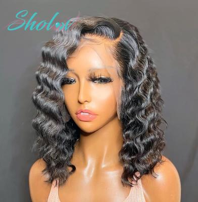 China Cheap Deep Wave Hair 4*4 Lace Closure Front Bob Wig Free Sample Remy 8 Inch Curly Bob Cut Wholesale Brazilian Kinky Short Bob for sale