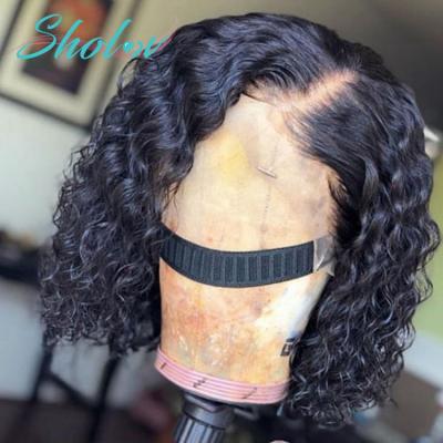 China Full Lace Front Wig Human Hair Hd Bob Wigs Wave Wave Front Wig Raw Peruvian Virgin Hair Short Curly Deep Wave Lace Front Wig For Black Women for sale