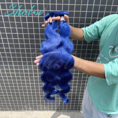 China Silky Straight Wave Blue Bundles With Ombre Straight Closure 3 Bundles With Dark Black Roots Lace Frontal Ear Remy Brazilian Human Hair Ear Pack for sale