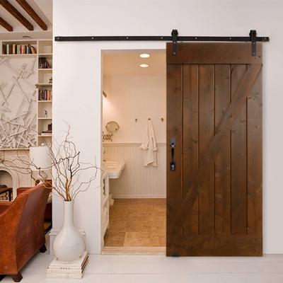 China Modern High Quality Teak Wood Door Design Stained Finish Wood Barn Door for sale