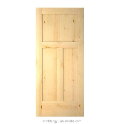 China Scandinavian solid wood sliding barn door teak wood design with carbon steel barn door hardware for sale