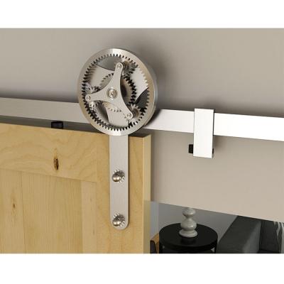 China Modern Double Speed ​​Top Mounted Hanging Wheel Sliding Barn Door Hardware Stainless Steel for sale