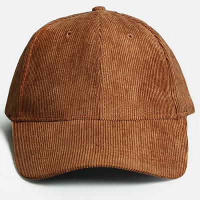 China Corduroy cotton waterproof classic baseball cap with adjustable strap with brass buckle for sale