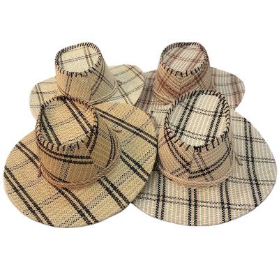 China Shapeable Indoor Checked Cowboy Western Wool Hat for sale