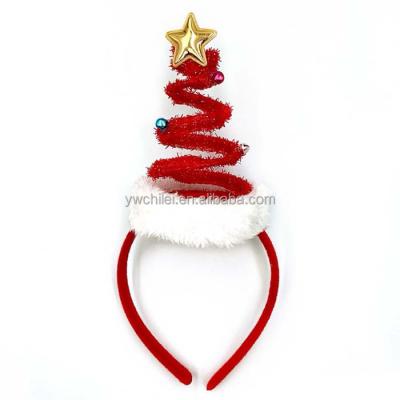 China Sporty Christmas Tree Soft Headband with Bells Santa Headwear for sale