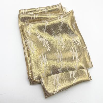 China Metallic IN STOCK jacquard metallic silk lurex silk brocade fabric for garment for sale