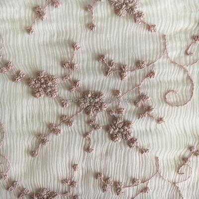 China Embroidery embroidery silk fabric with beautiful flowers for sale